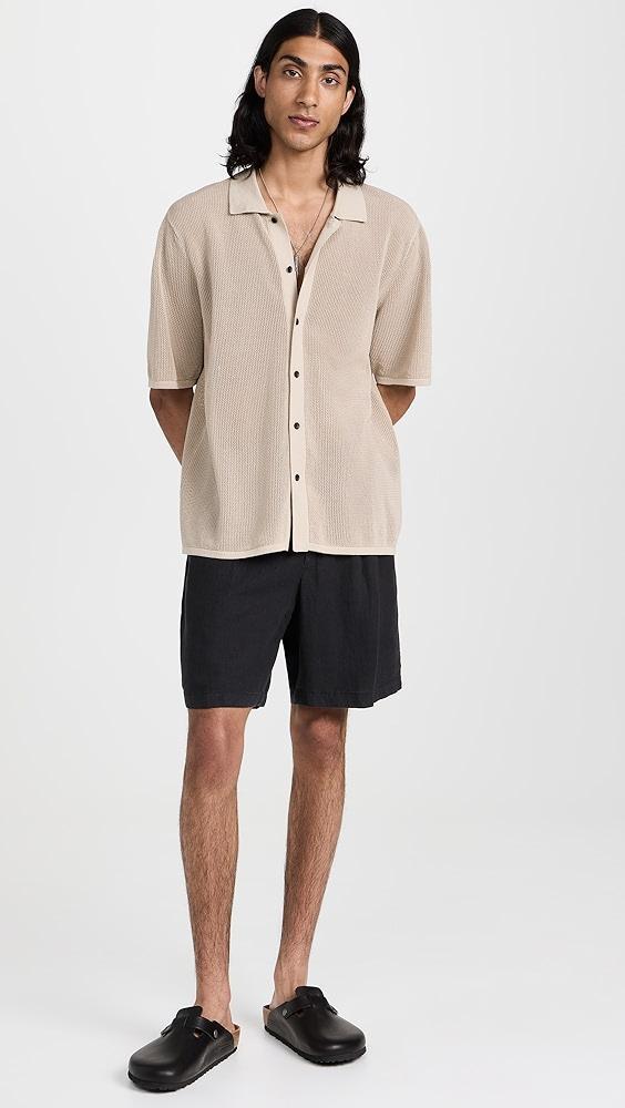 rag & bone Elliot Linen Pleated Shorts 7" | Shopbop Product Image