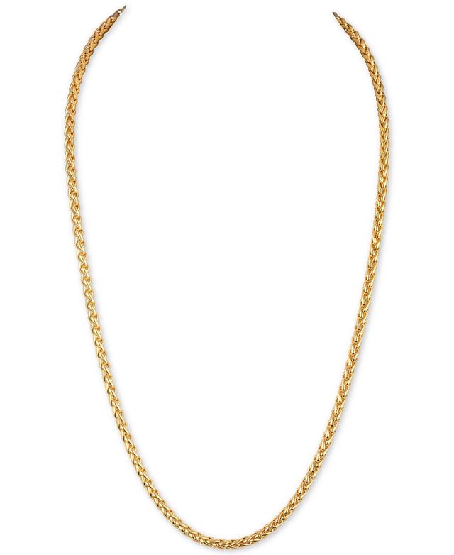 Esquire Mens Jewelry 22 Wheat Chain Link Necklace in 14k Gold-Plated Sterling Silver, Created for Macys Product Image