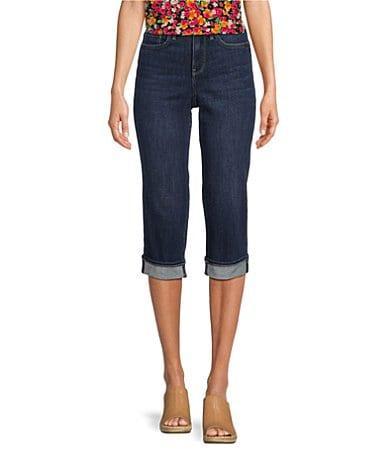 NYDJ Marilyn Slim Straight Mid Rise Capri Stretch Denim Jeans Product Image