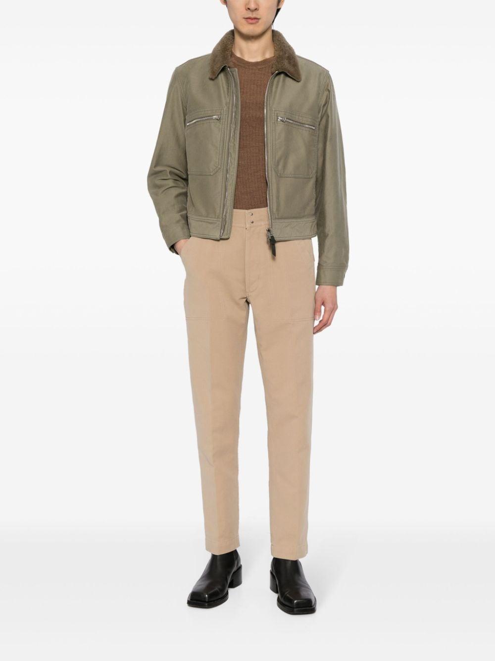 Straight-leg Trousers In Brown Product Image