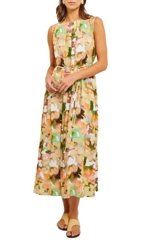 Misook Pleated Watercolor Dress Product Image