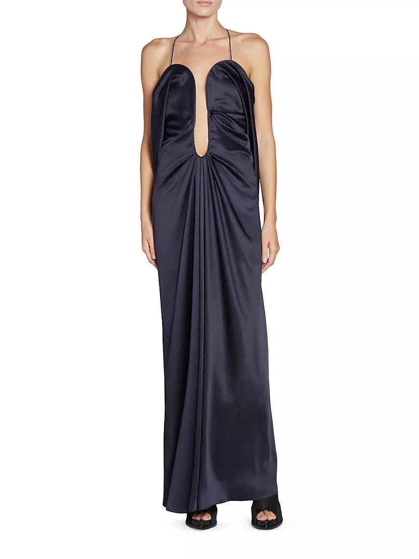 Satin Halterneck Maxi Dress Product Image