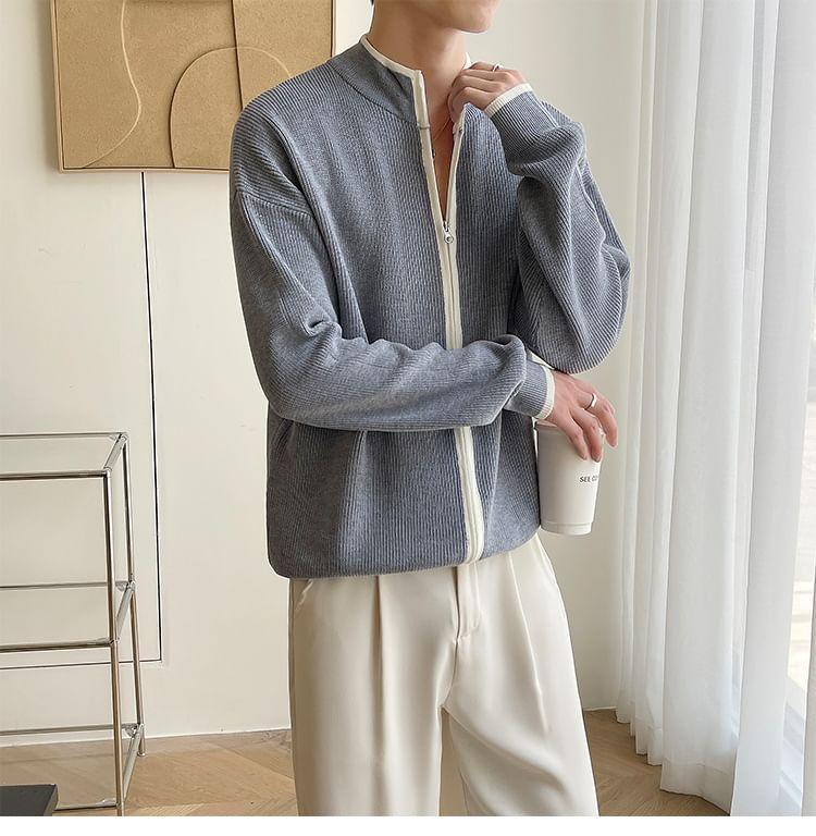 Mock Neck Zip-Up Cardigan Product Image