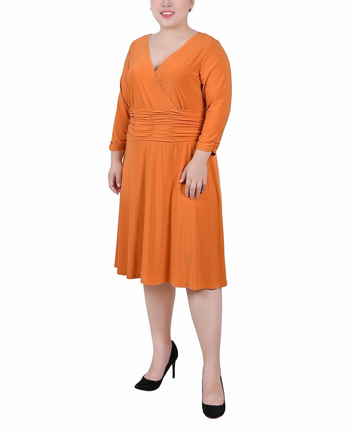 Ny Collection Plus Size Ruched A-Line Dress Product Image