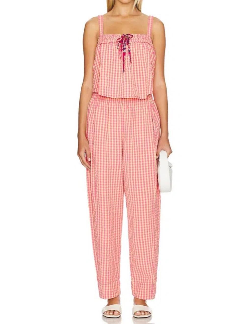 Preppy Poplin Pants In Pink Combo Product Image