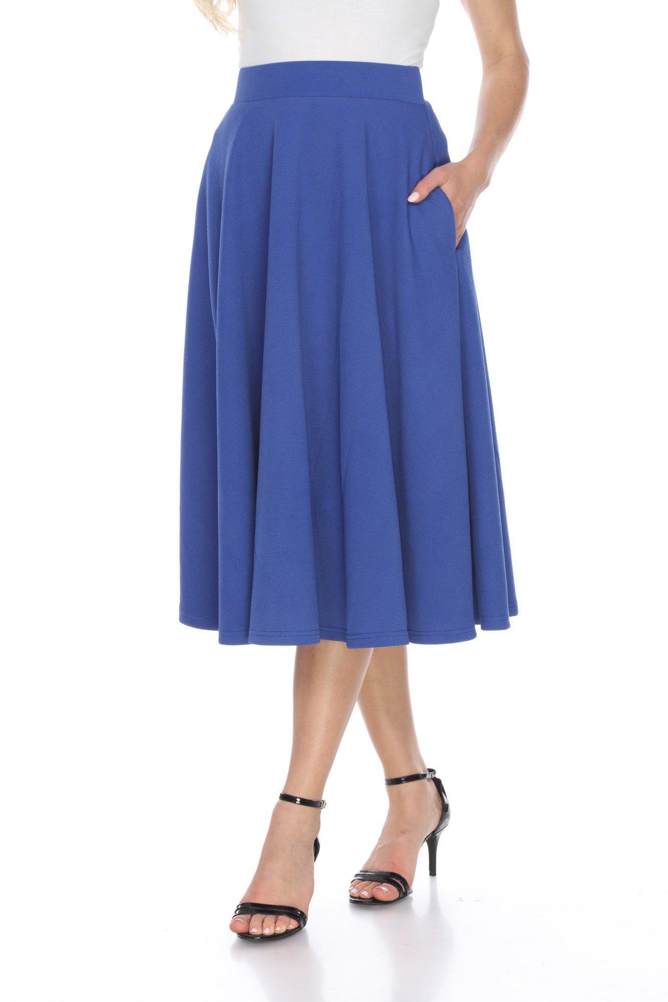 Flared Midi Skirt with pockets Product Image