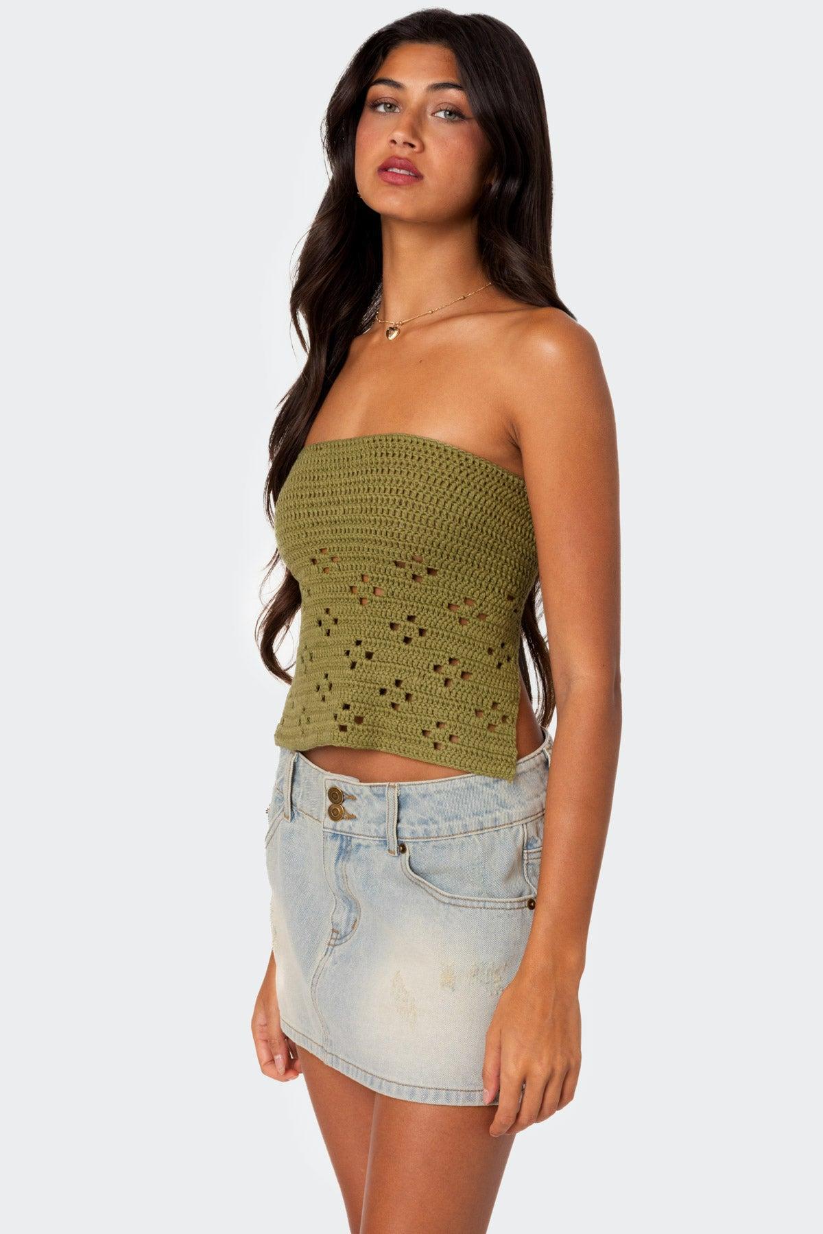 Niki Crochet Strapless Top Product Image