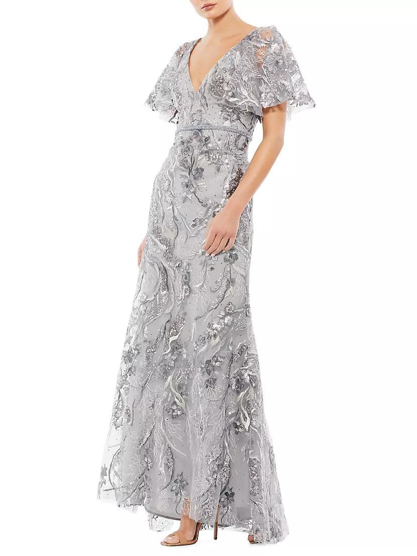 Beaded Mesh Trumpet Gown Product Image