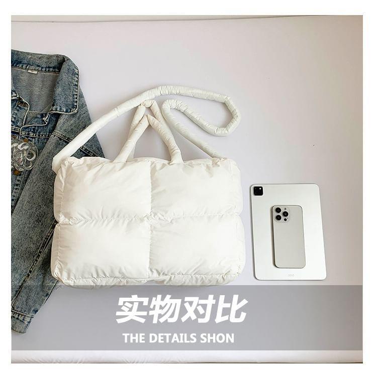 Plain Puffer Crossbody Tote Bag Product Image