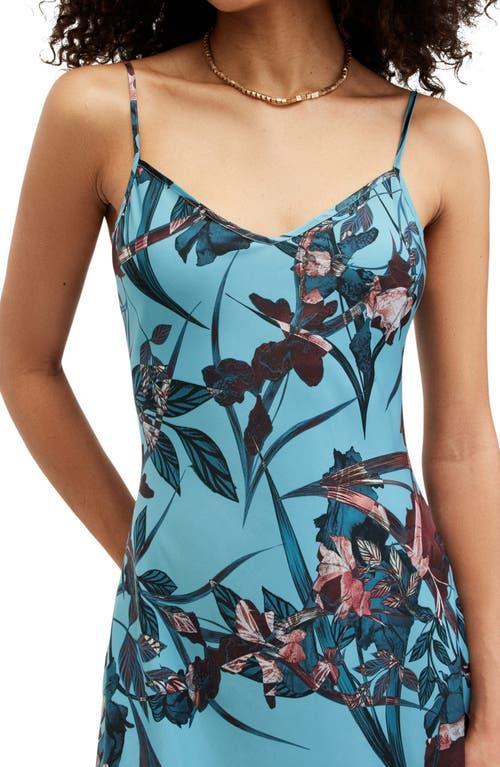 Bryony Batu Floral Print Slipdress In Lagoon Blue Product Image