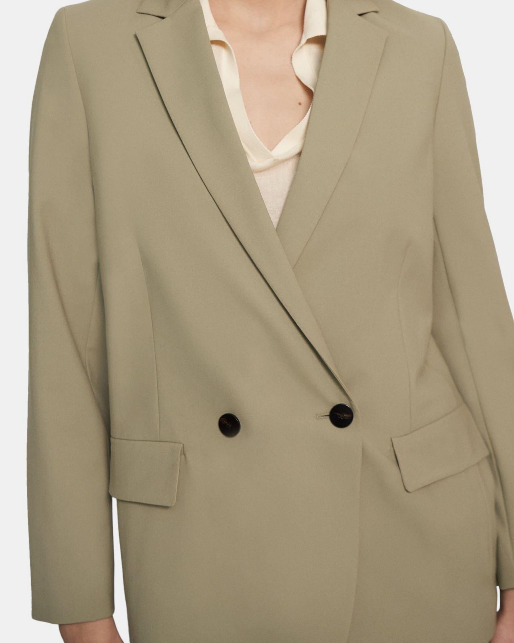 Oversized Straight Blazer in Stretch Wool Product Image