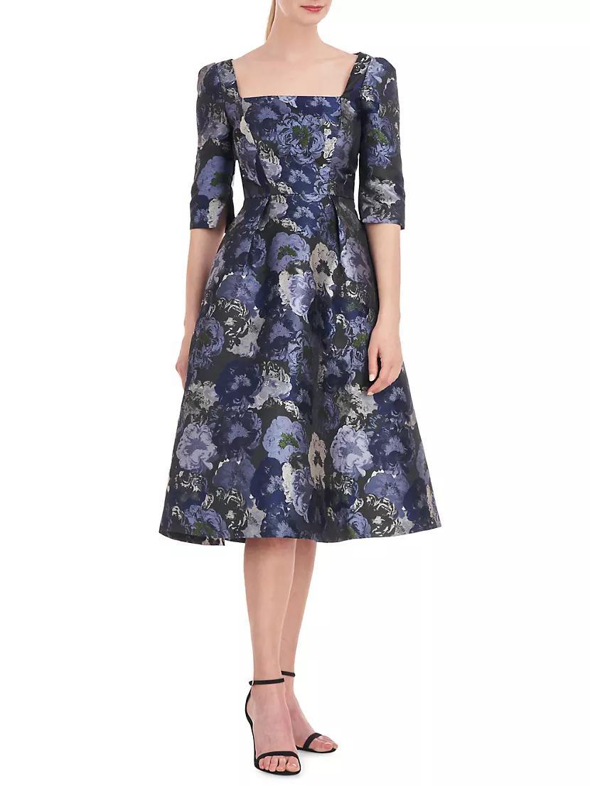 Piper Metallic Floral Midi Dress Product Image