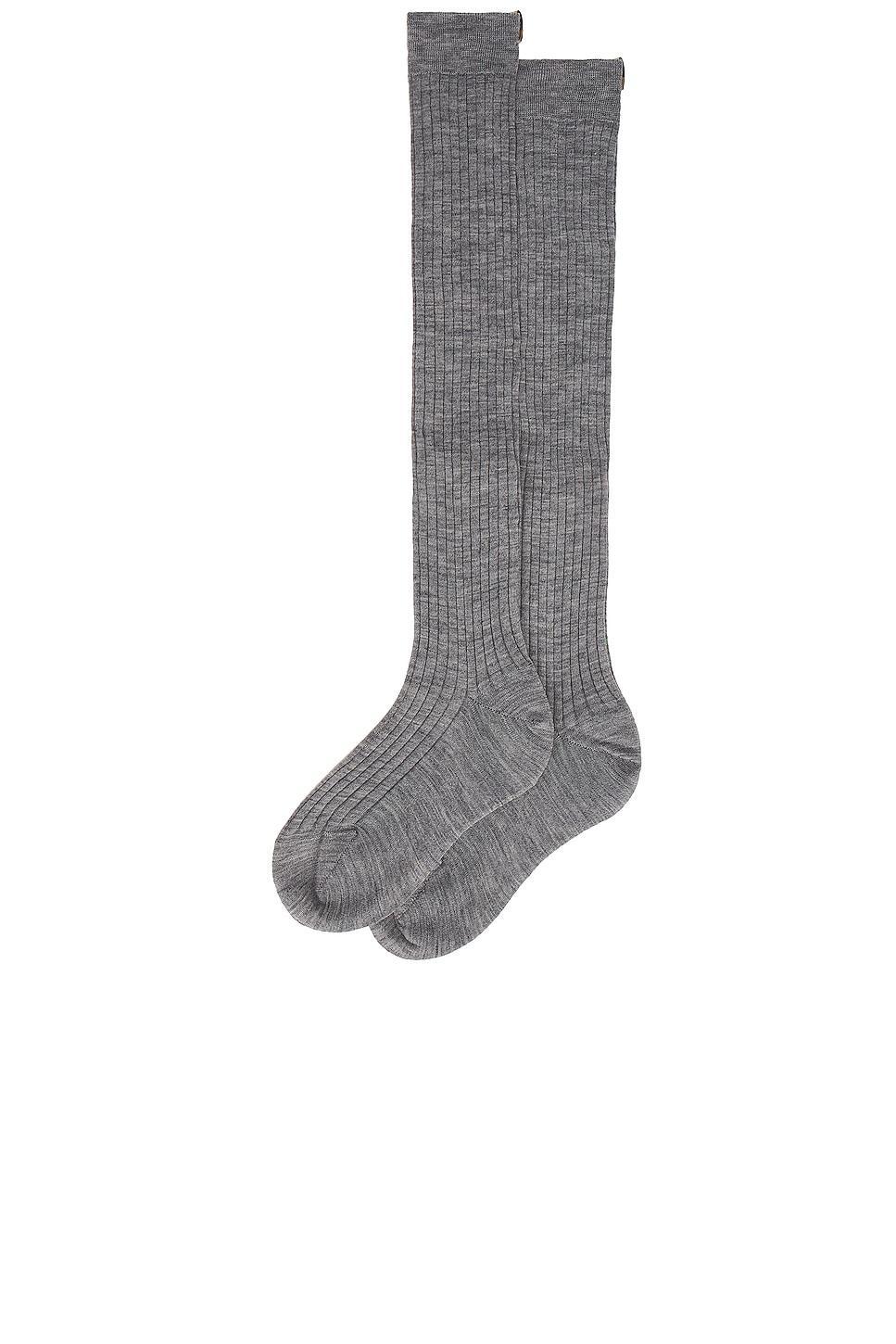 Comme Si The Knee High Sock in Grey Product Image