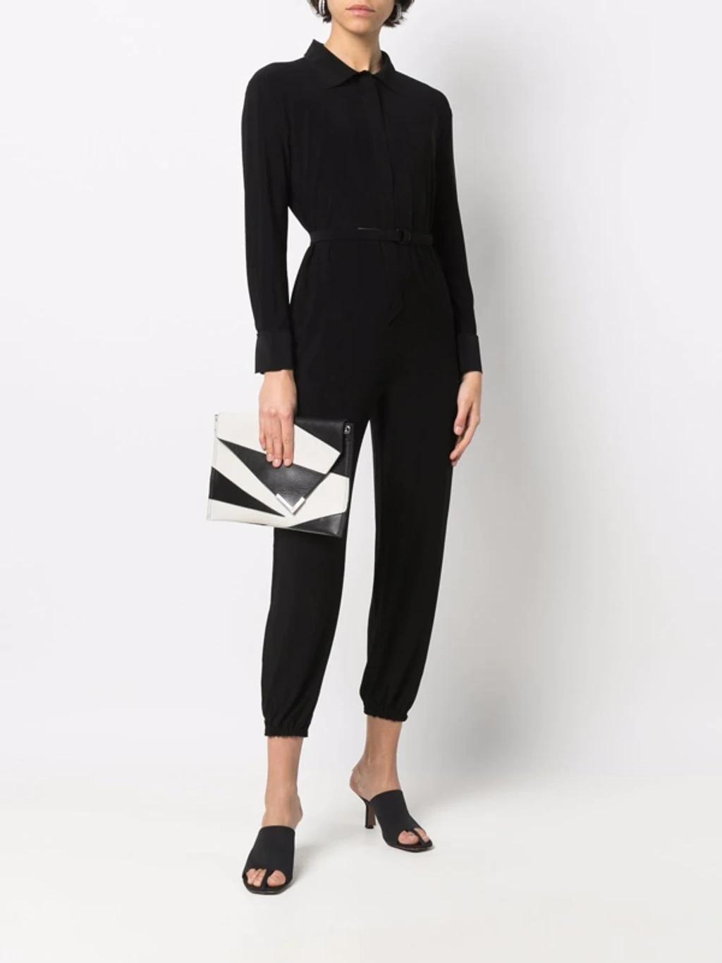 NORMA KAMALI Spread-collar Jog Jumpsuit In Black Product Image