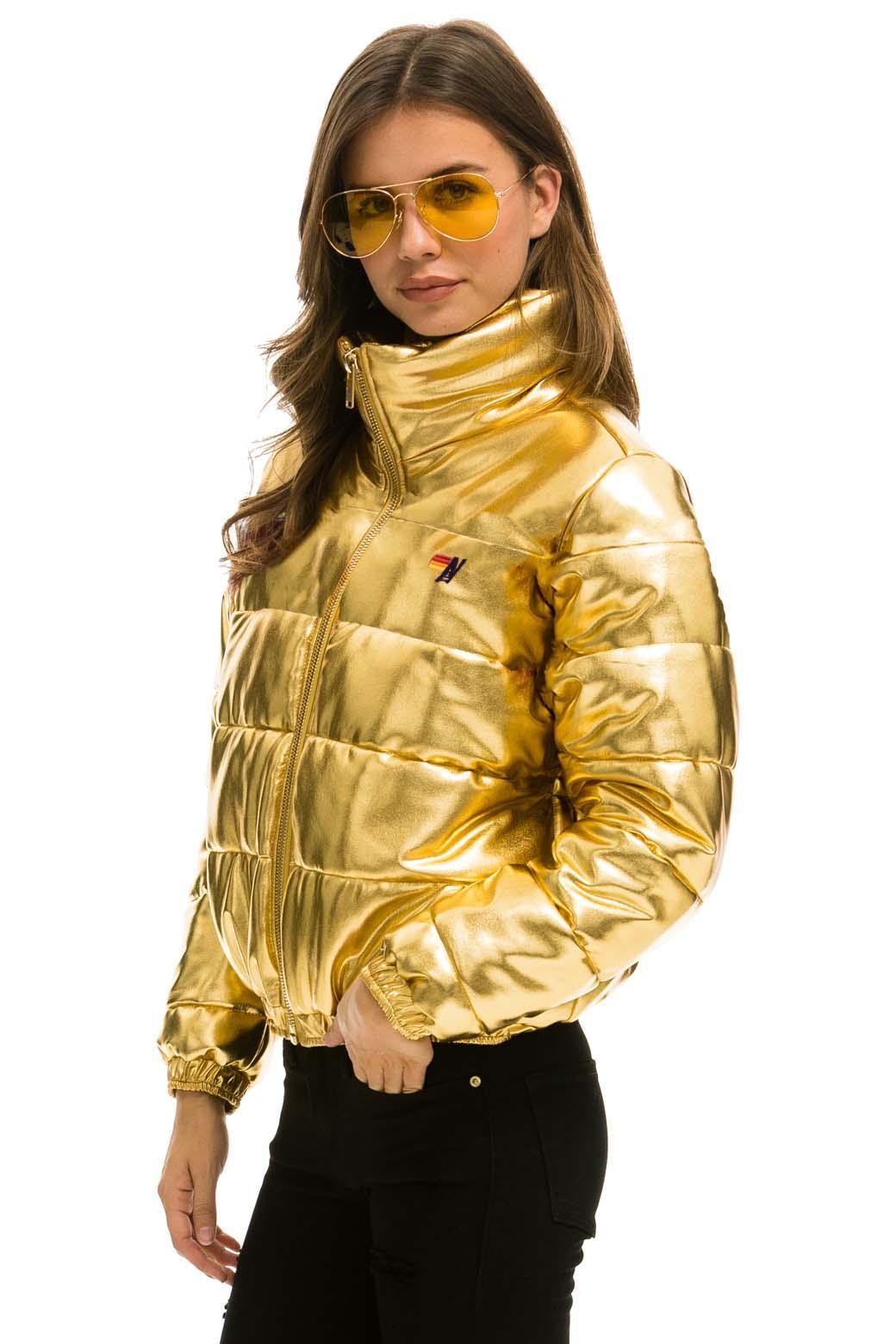 BOLT LUXE APRES PUFFER JACKET - METALLIC GOLD Female Product Image