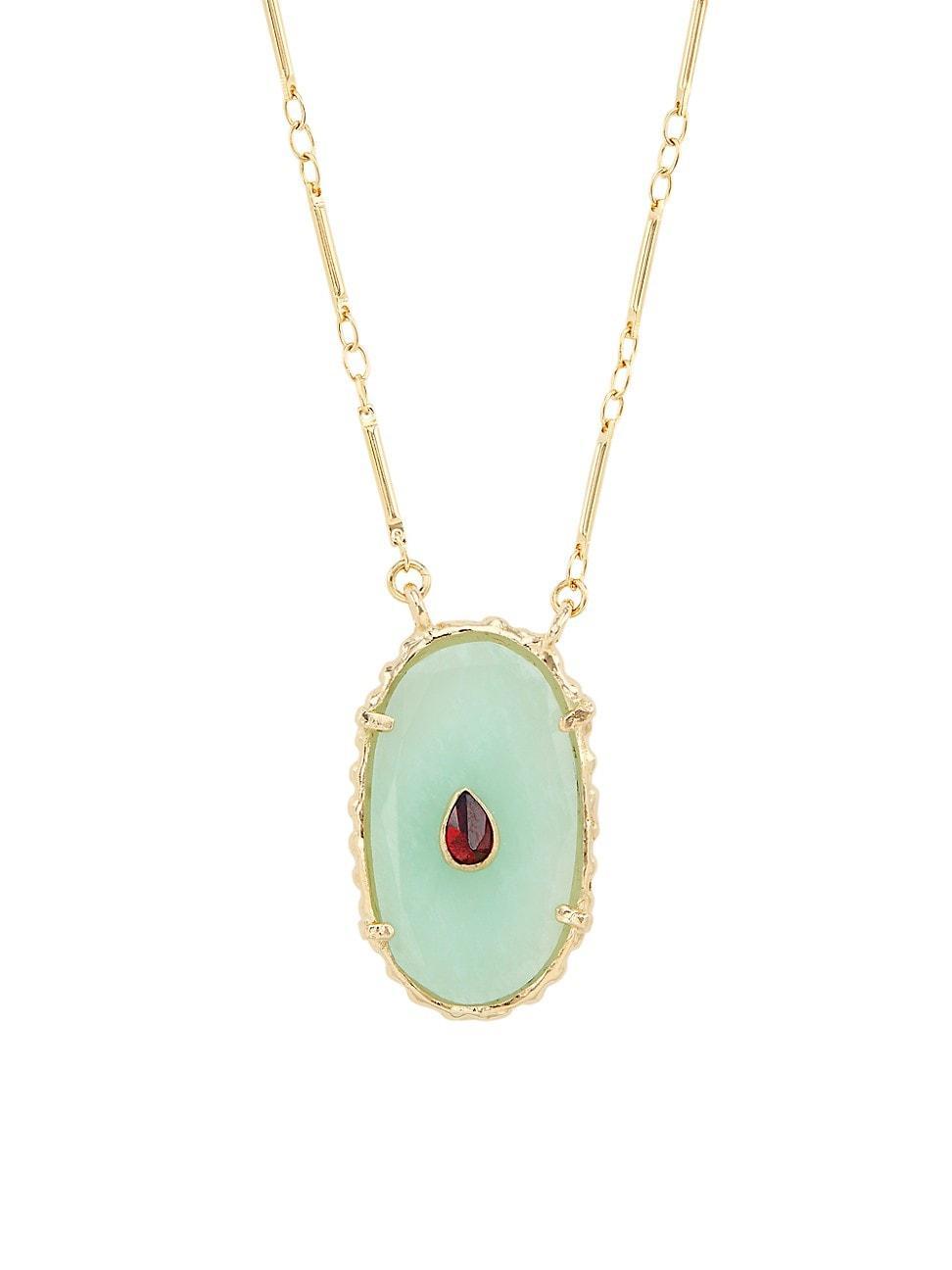 Womens Cheema 24K Gold-Plated & Amazonite Necklace Product Image