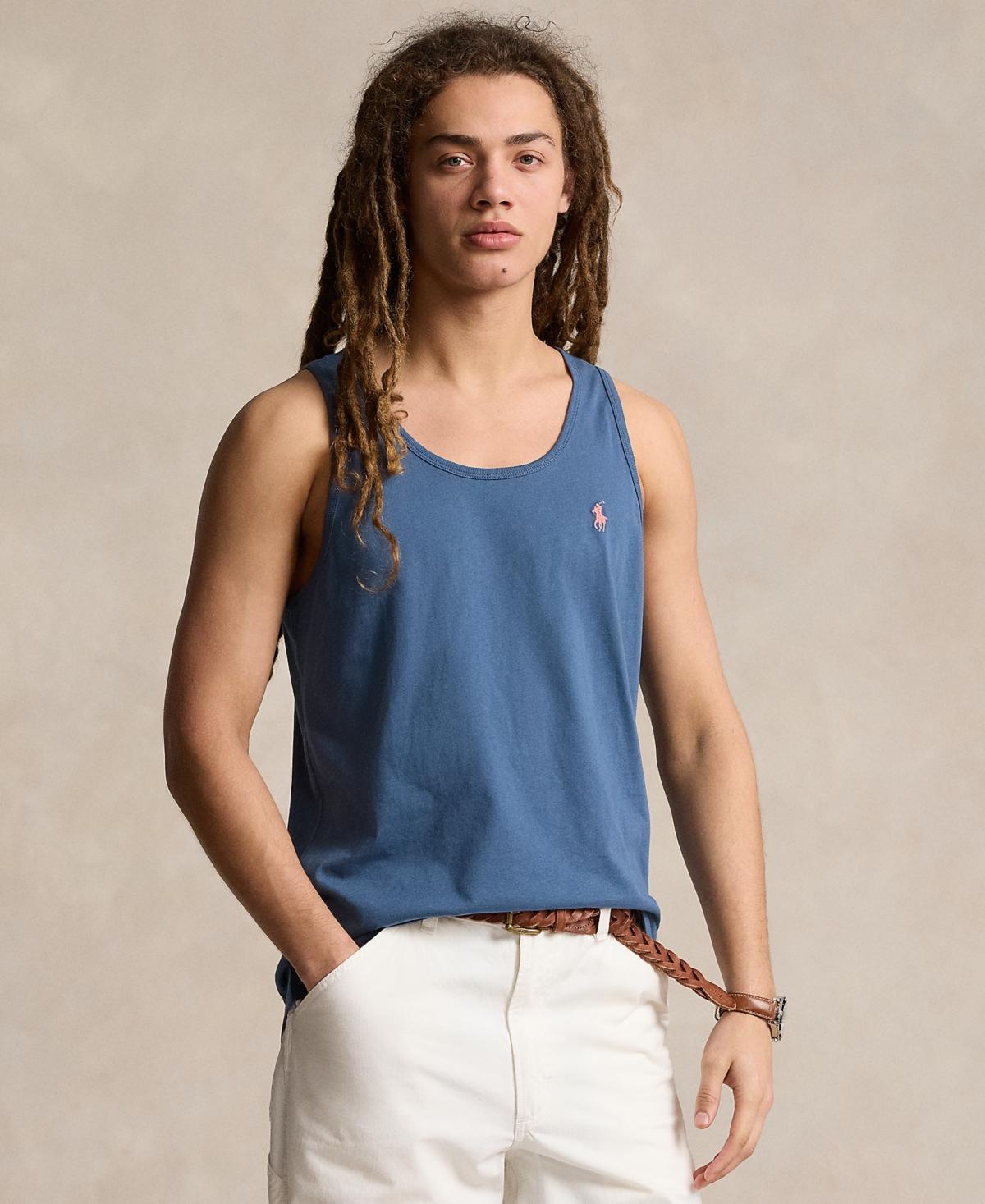 Men's Washed Jersey Tank Top In Clancy Blue Product Image