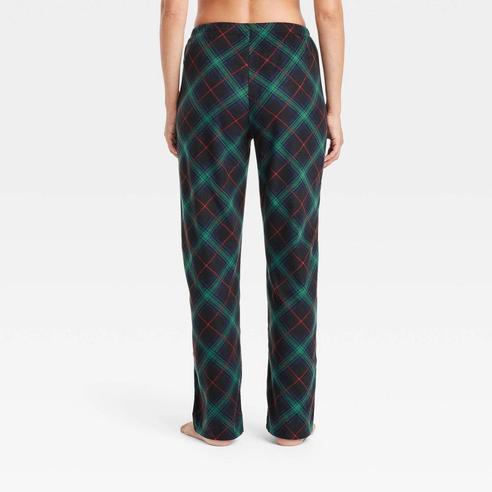 Womens Plaid Microfleece Holiday Matching Family Pajama Pants - Wondershop Black Product Image