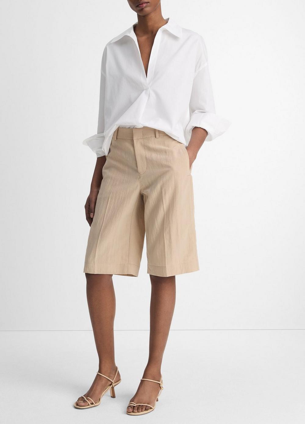 Mid-Rise Textured Tailored Short Product Image