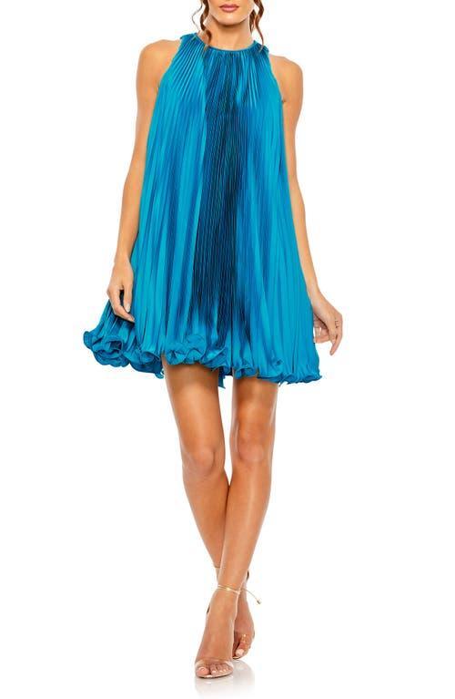 Womens Pleated Ruffled Minidress Product Image