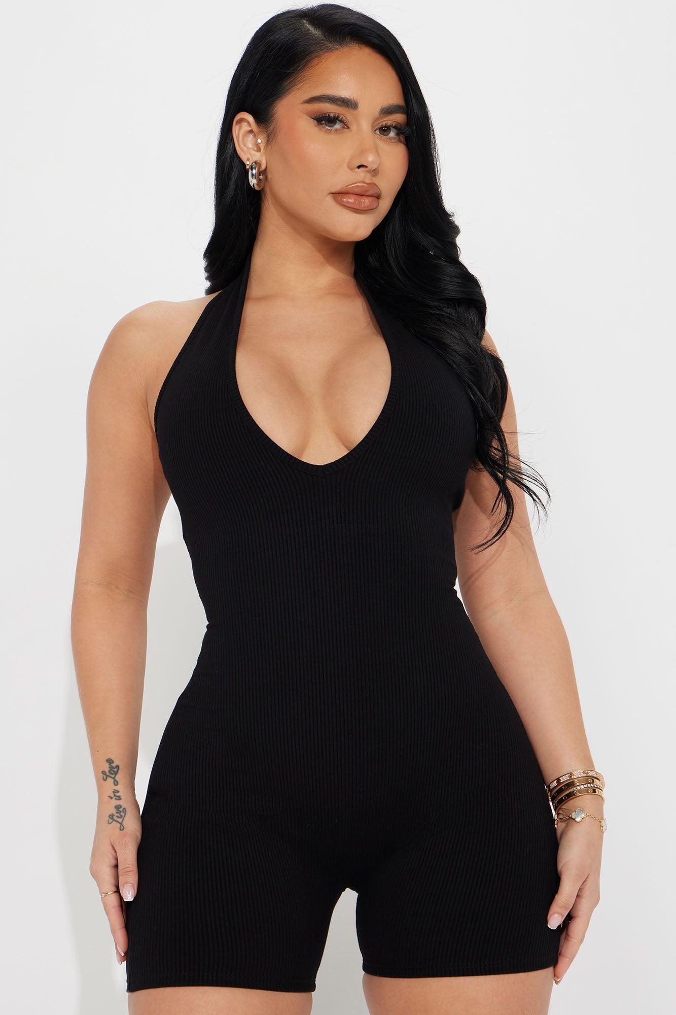 Aria Snatched Romper - Black Product Image