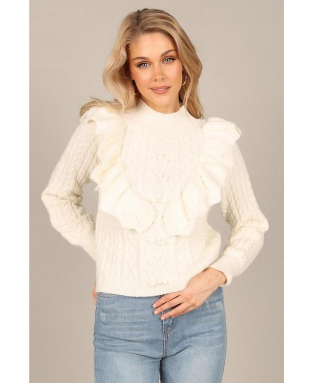 Petal and Pup Womens Annette Frilled Knit Sweater Product Image