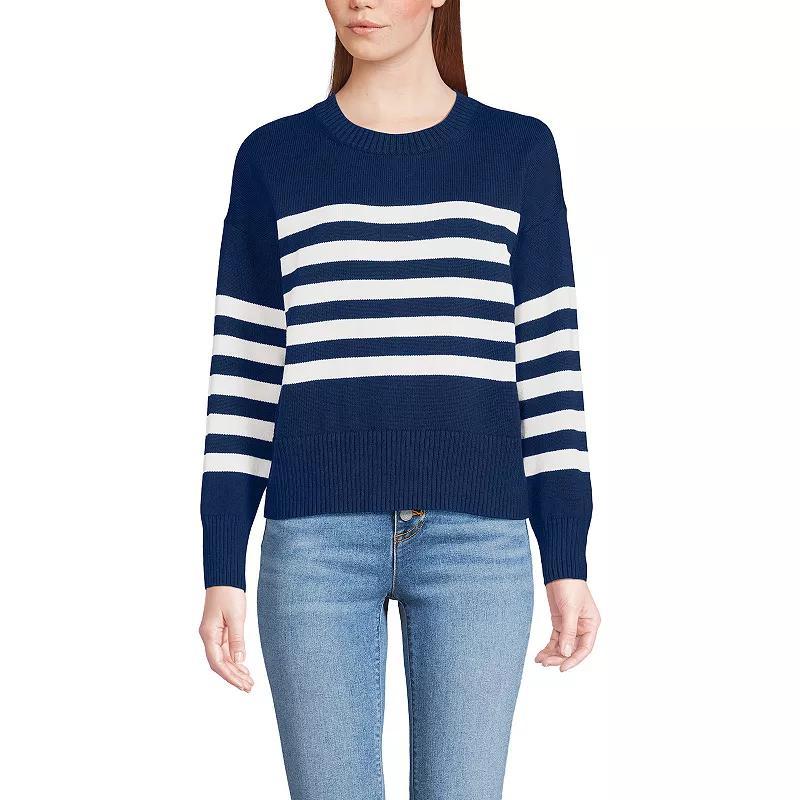 Womens Lands End Drifter Cotton Easy Fit Crewneck Sweater Product Image