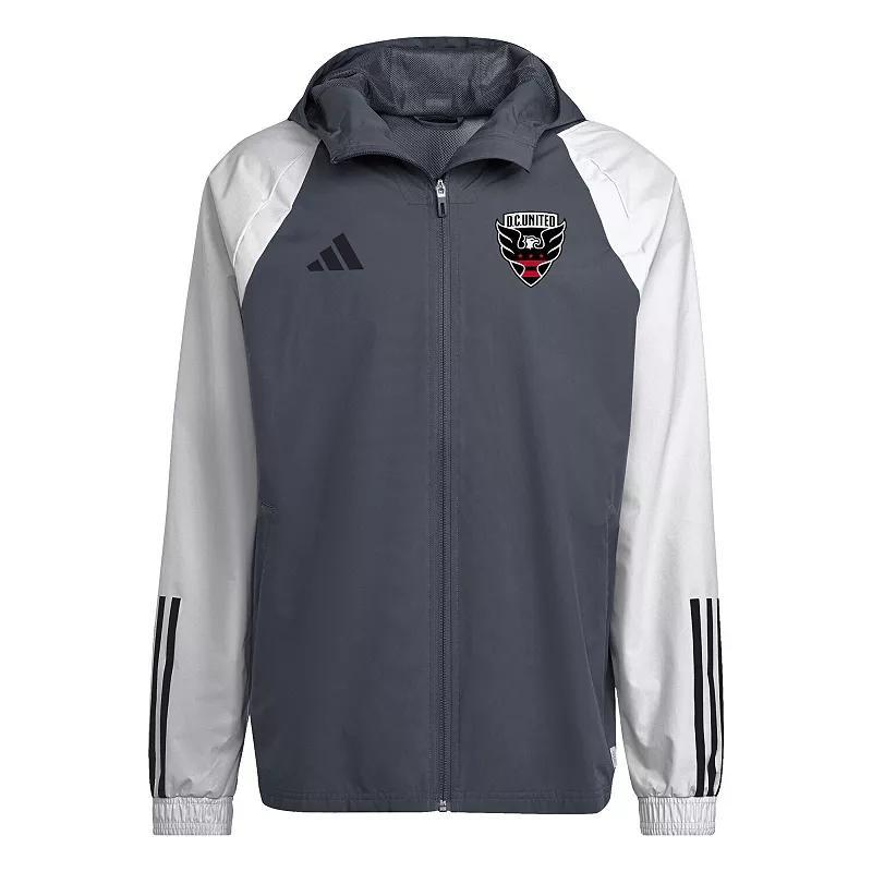 Mens adidas Gray D.C. United 2024 All-Weather Full-Zip Jacket Product Image