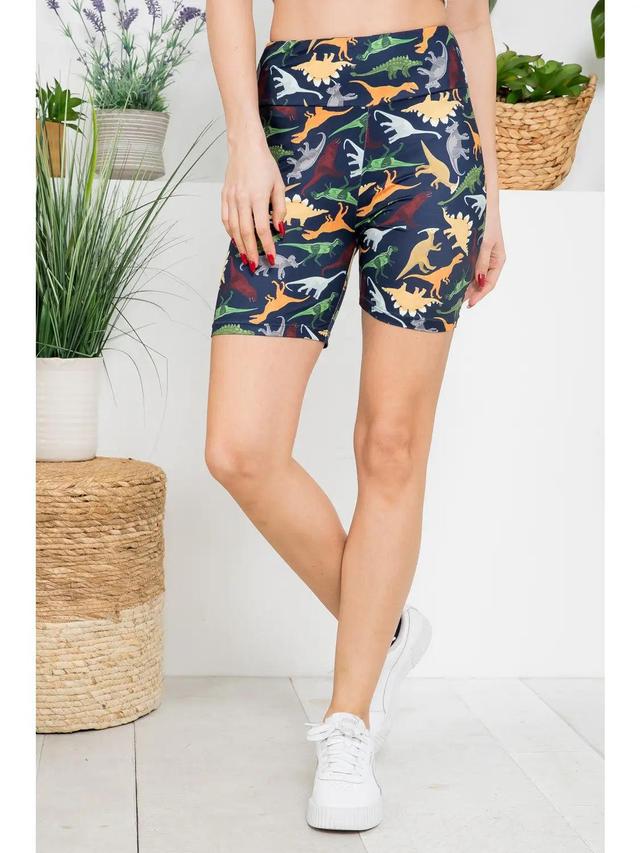 Dinosaur Print Biker Shorts Female Product Image