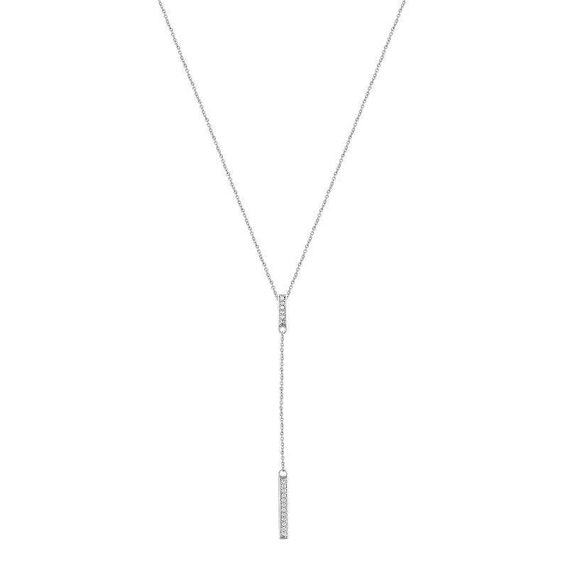 Royal Aura Sterling Silver 1/10 Carat T.W. Diamond Bar Pendant Necklace, Womens Product Image