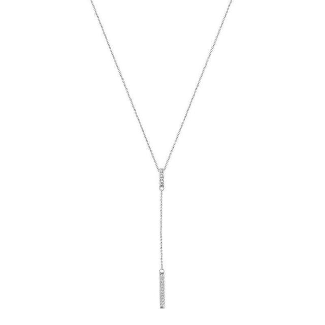 Royal Aura Sterling Silver 1/10 Carat T.W. Diamond Bar Pendant Necklace, Womens Product Image