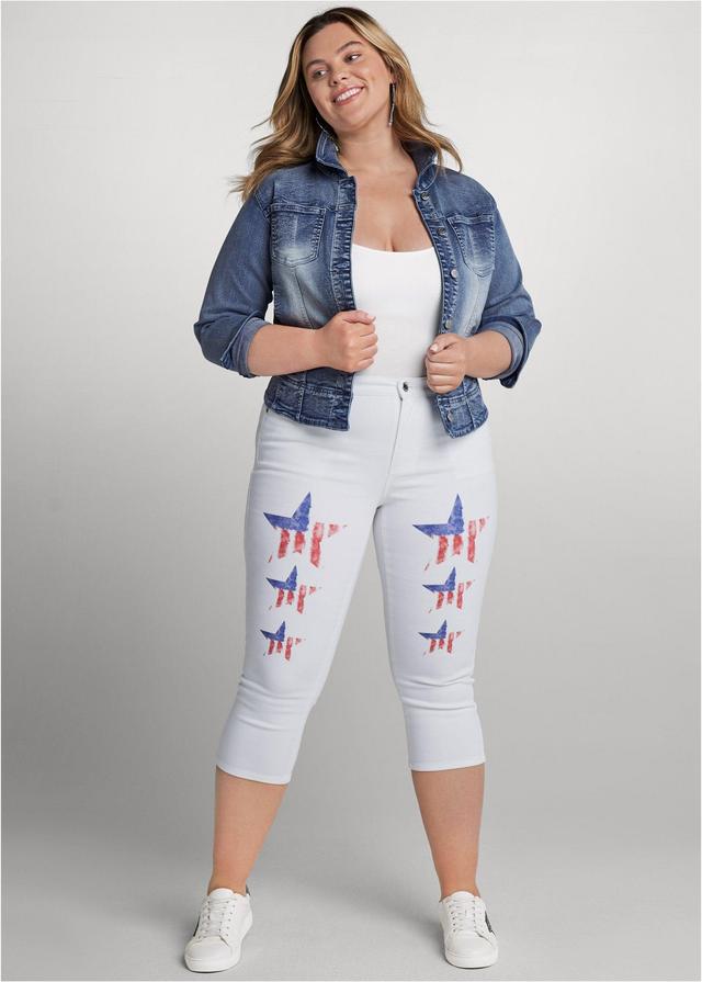 Star Spangled Capris - White Multi Product Image