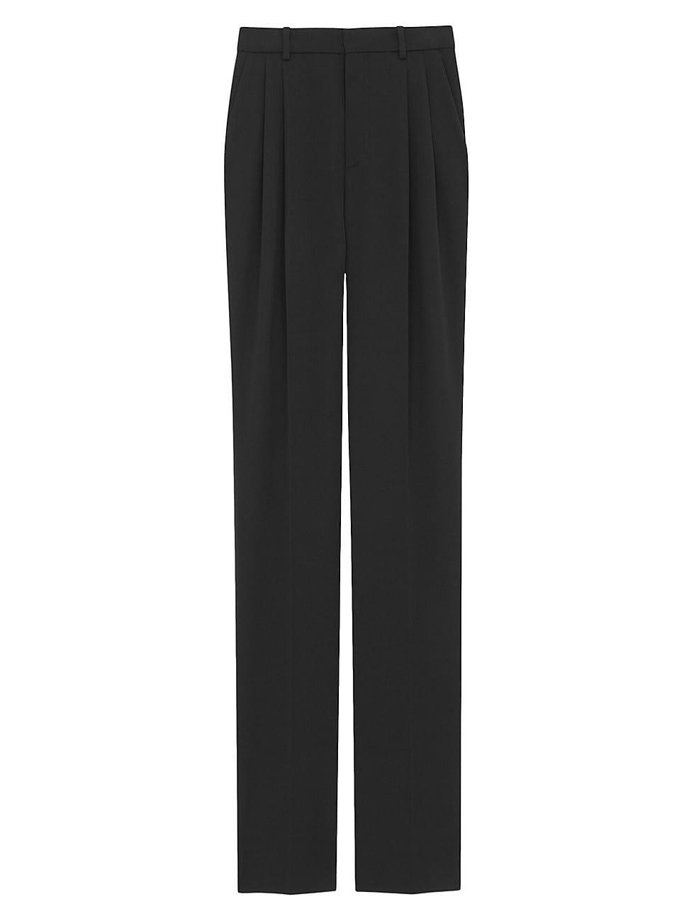 High-waisted Pants In Grain De Poudre Product Image