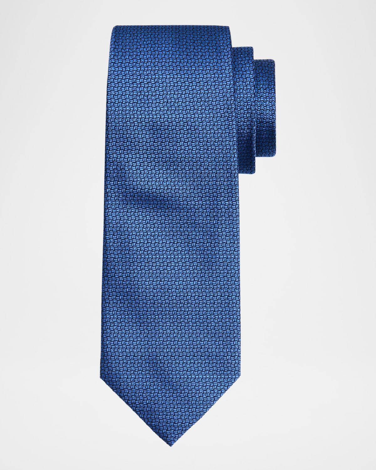 Men's Micro-Geometric Silk Tie Product Image