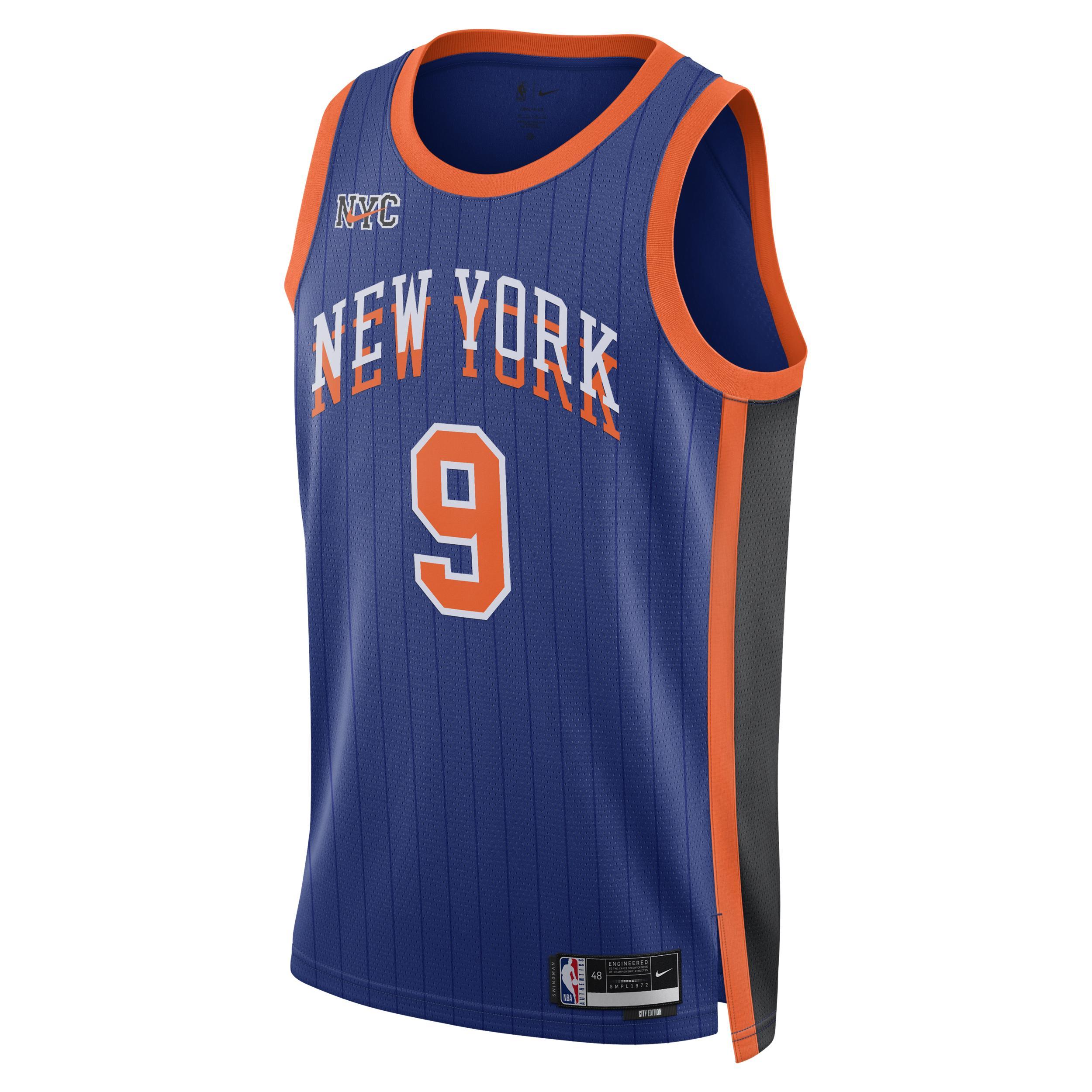 Men's and Women's RJ Barrett Blue New York Knicks 2023/24 Swingman Jersey - City Edition Product Image