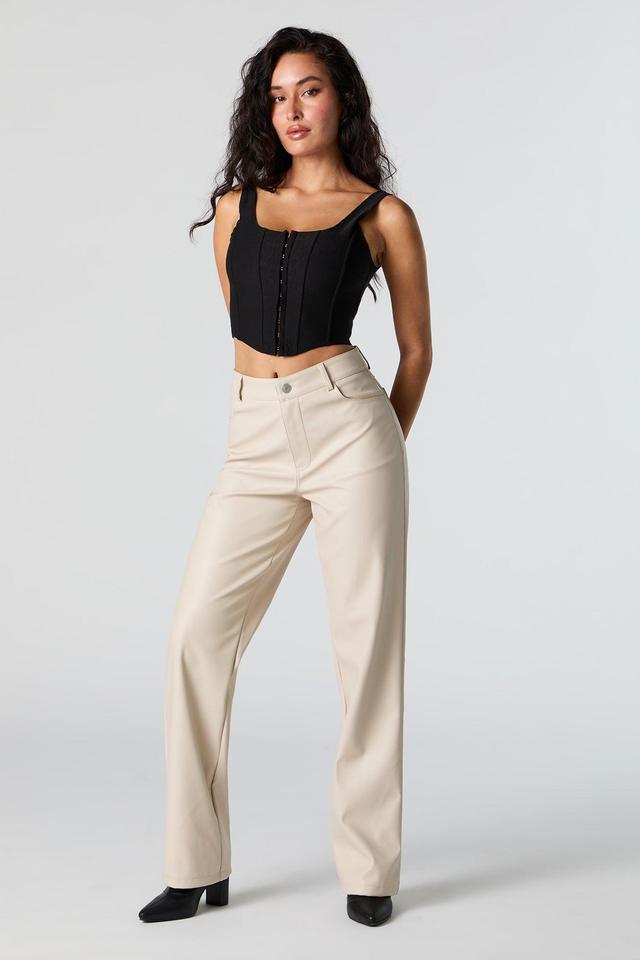 Faux Leather Straight Leg Pant Female Product Image