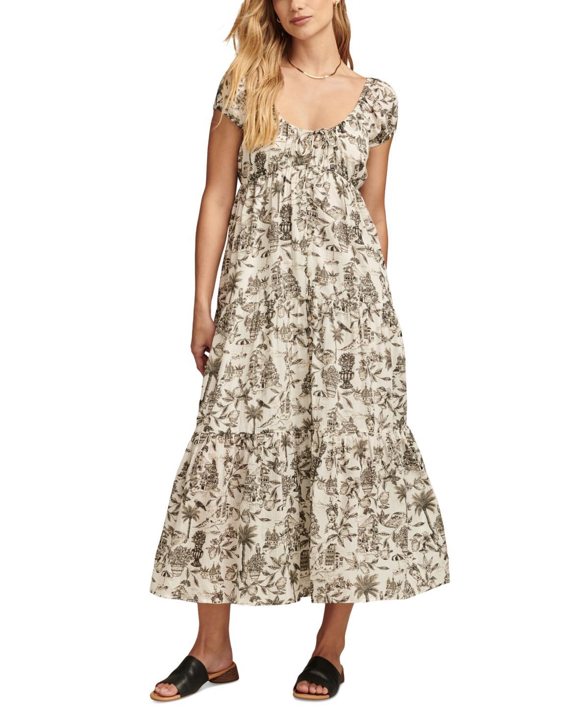 Lucky Brand Womens Utility Cinched-Waist Parachute Midi Dress Product Image