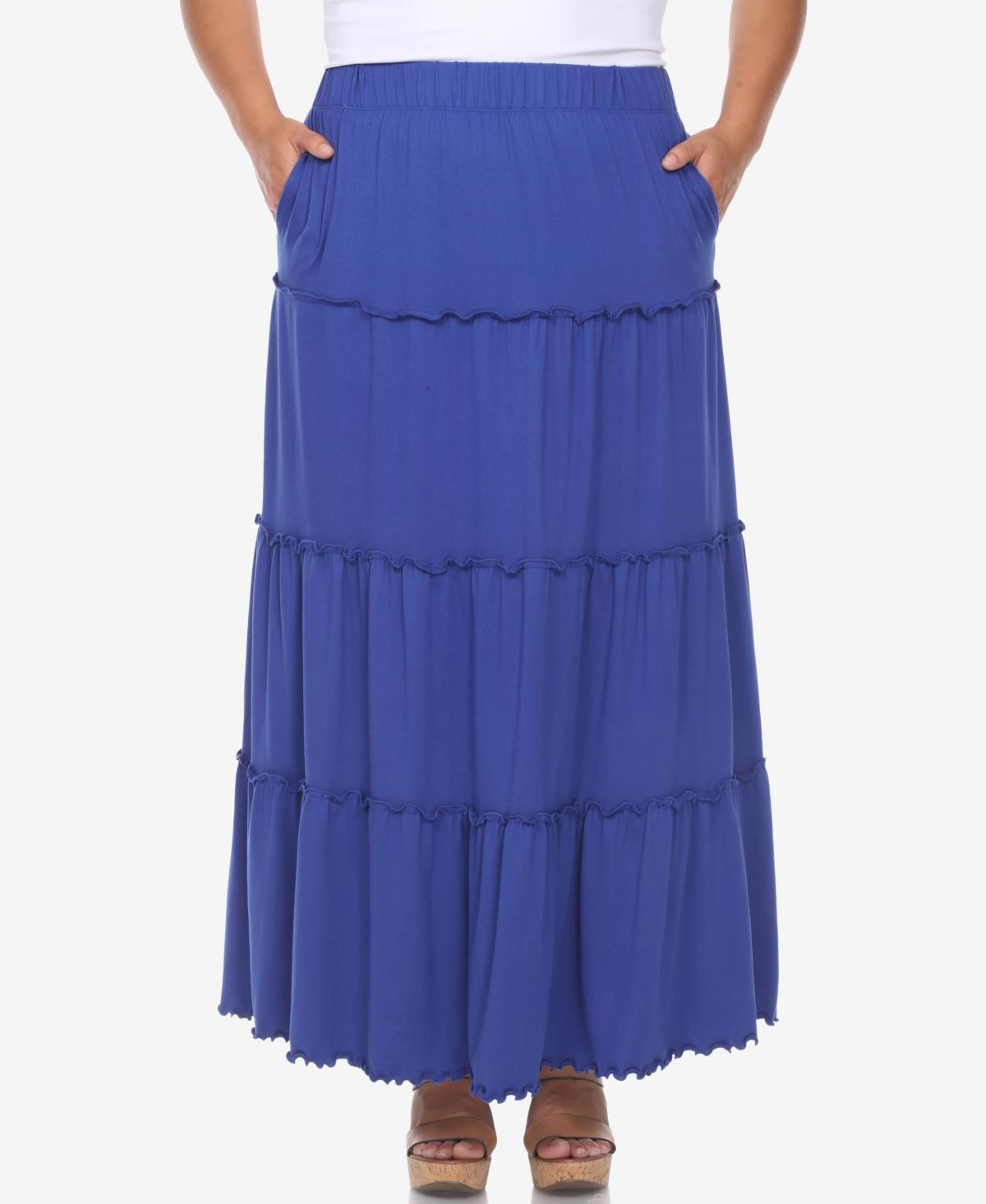 White Mark Plus Size Tiered Maxi Skirt Product Image