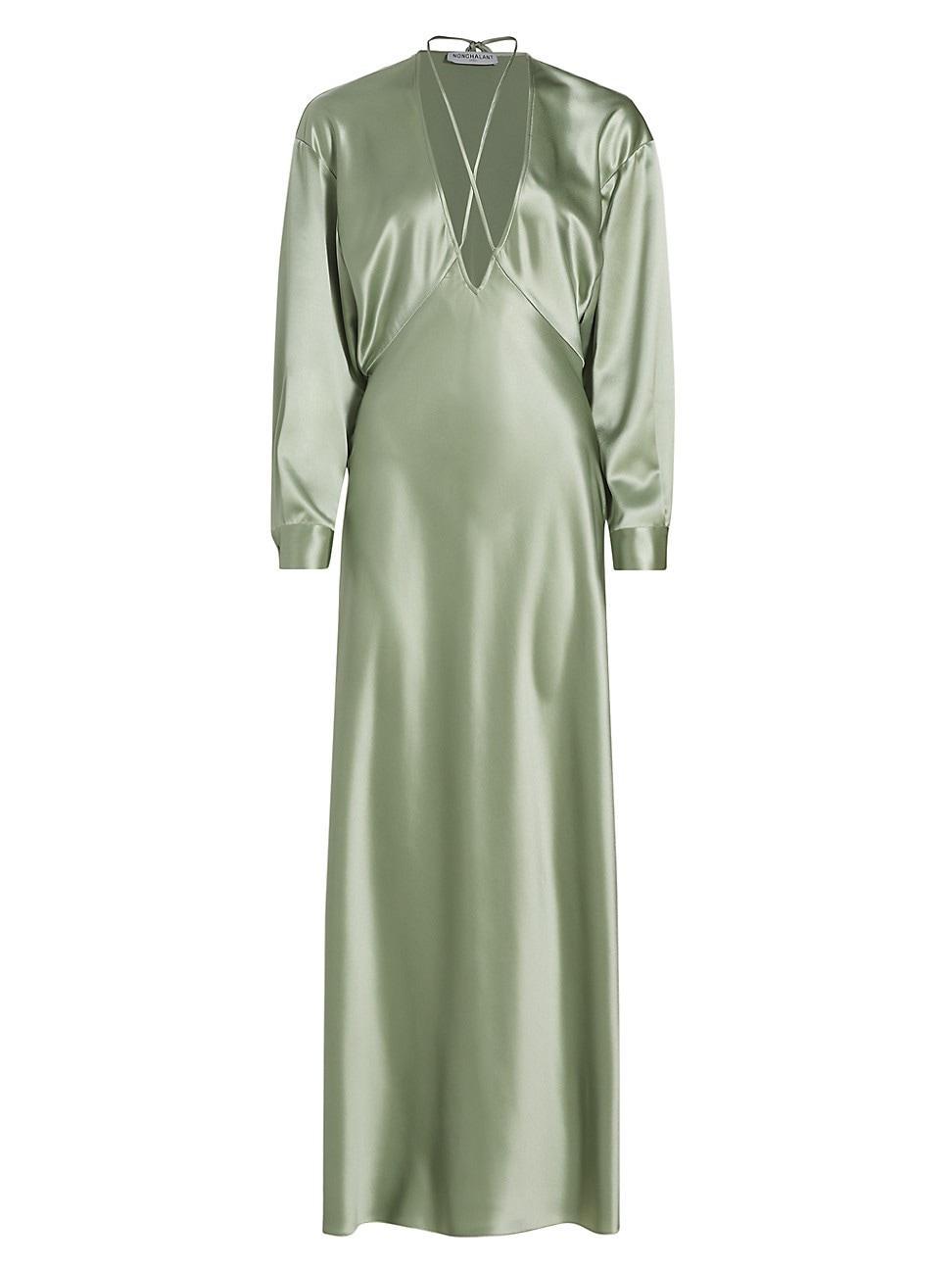 Womens Romilly Satin Maxi Dress Product Image