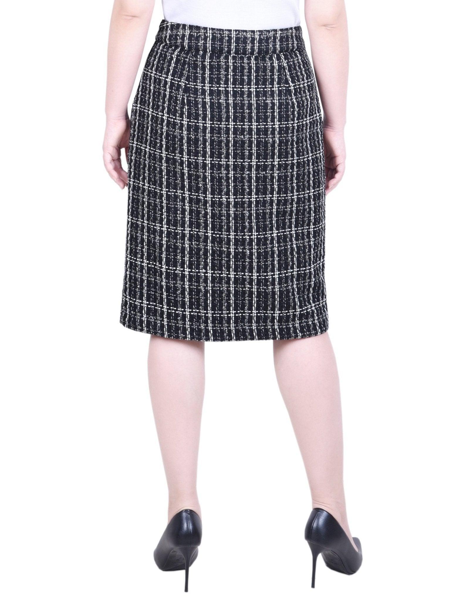 NY Collection Knee Length Slim Tweed Knit Skirt - Petite Product Image