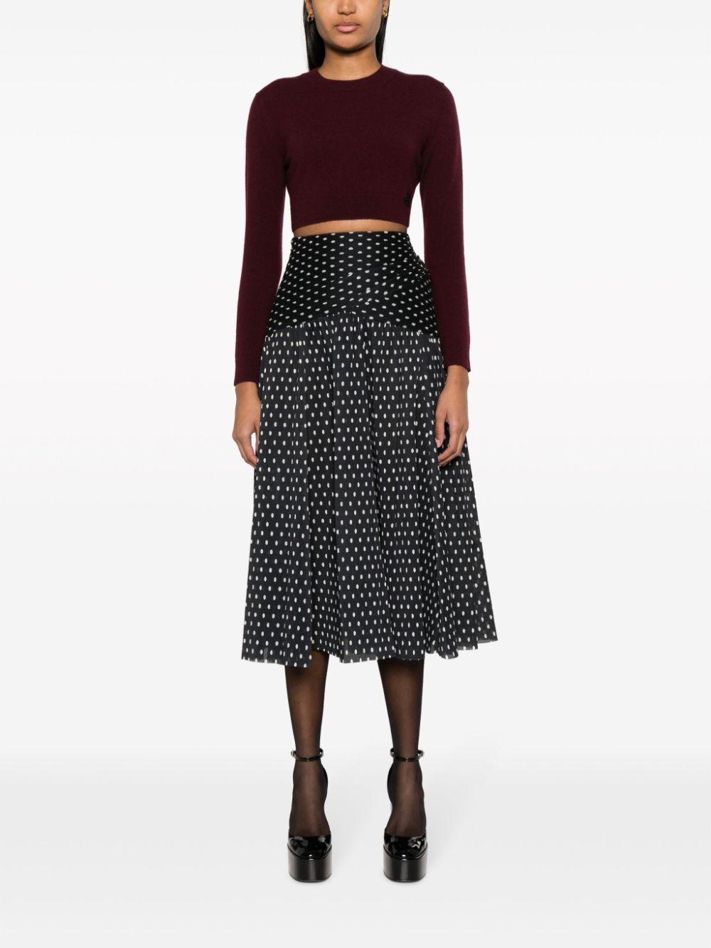 ZIMMERMANN Faltenrock Mit Polka Dots In Black Product Image