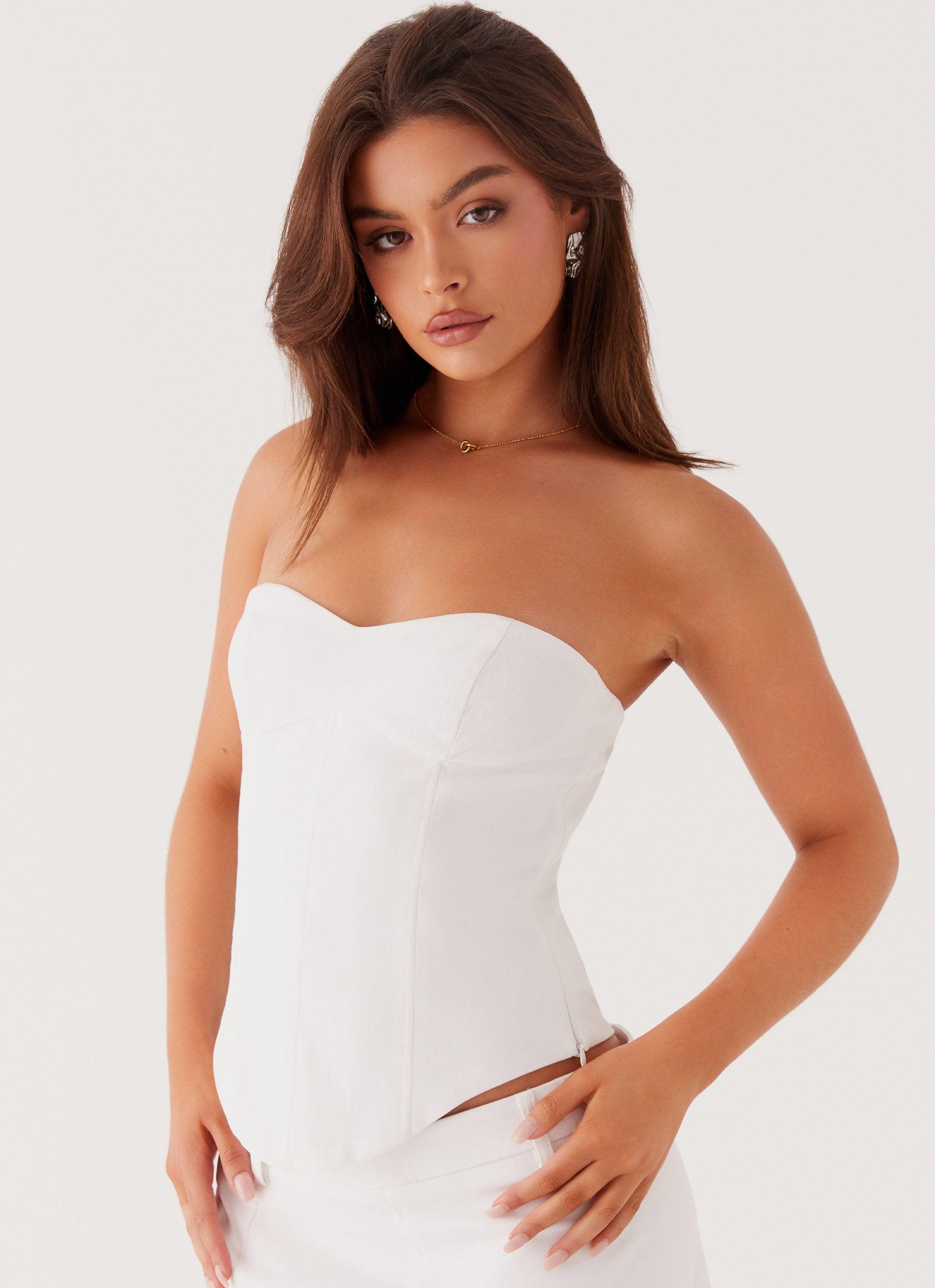 Jaslyn Corset Top - White Product Image