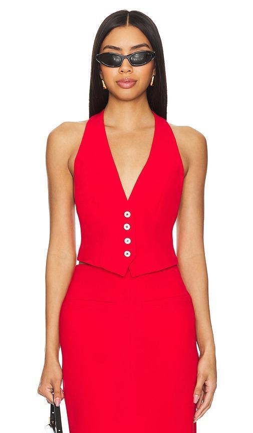 Lovers and Friends Zinnia Vest in Red Product Image