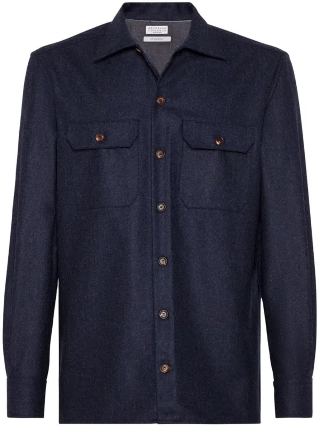 BRUNELLO CUCINELLI Wool Shirt In Black Product Image