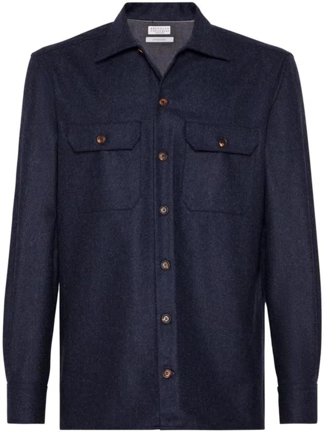 BRUNELLO CUCINELLI Wool Shirt In Black Product Image