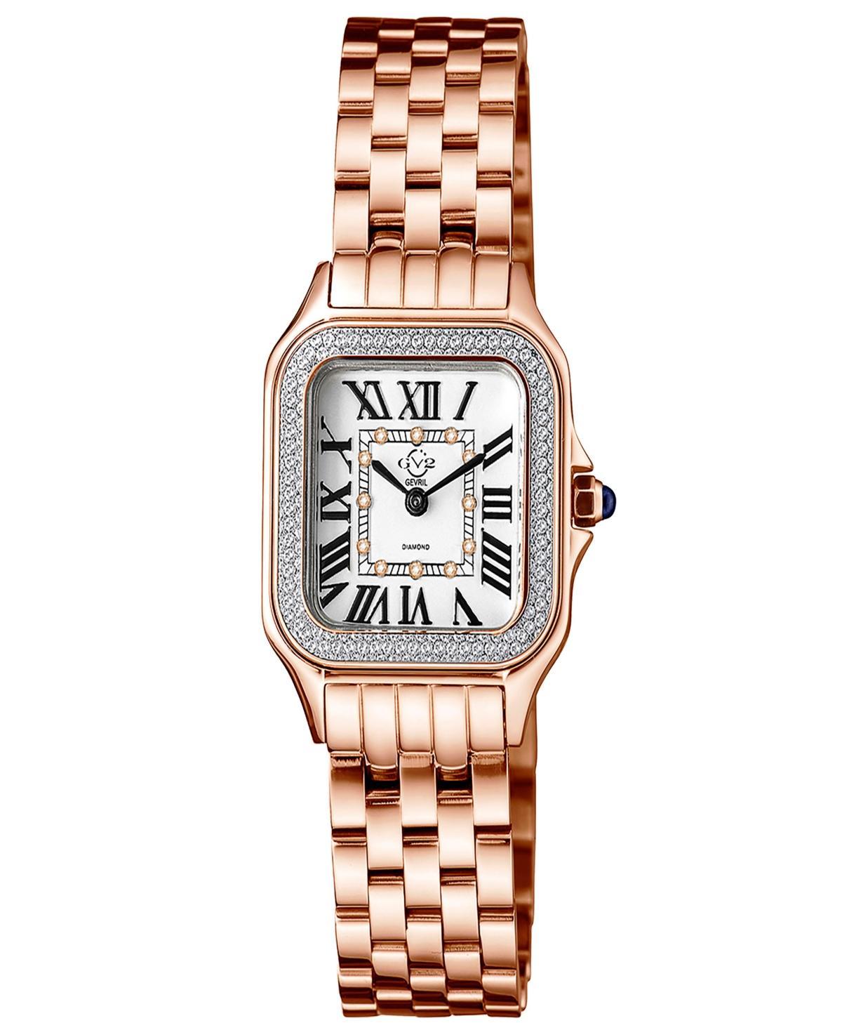 Gevril Womens Milan Swiss Quartz Rose Stainless Steel Bracelet Watch 27.5mm Product Image