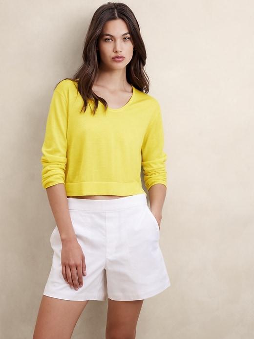 Merino Wool Cropped Sweater Product Image