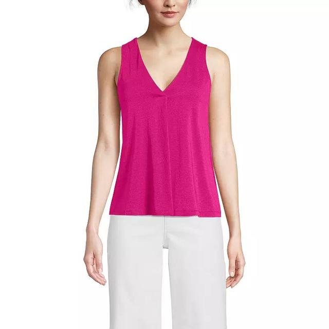 Womens Lands End Lightweight Jersey Pleated Tank Top Product Image