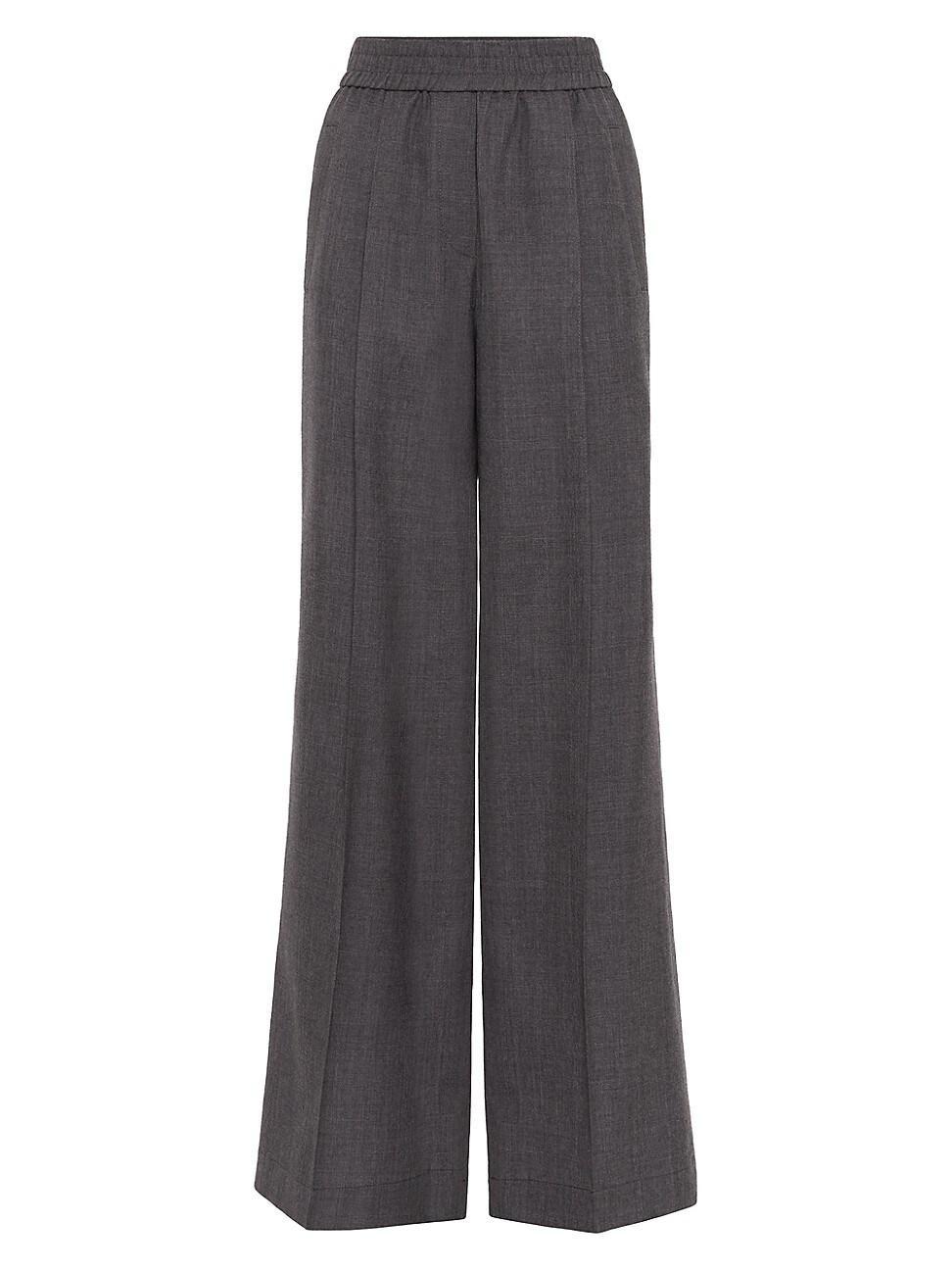 Womens Virgin Wool Organza Loose Track Trousers Product Image