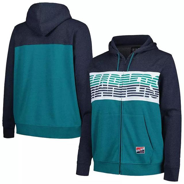 Womens New Era Aqua Seattle Mariners Plus Size Color Block Full-Zip Hoodie Turquoise A Product Image